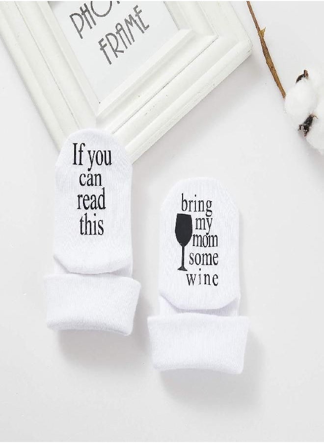 Udobuy Mothers Day Gift, Unisex Baby Gifts, Gifts for Mom to Be, Baby Socks, Wine Socks, Wine Gifts Baby Gift, Gift for Baby 3-12 Months Girls or Boys