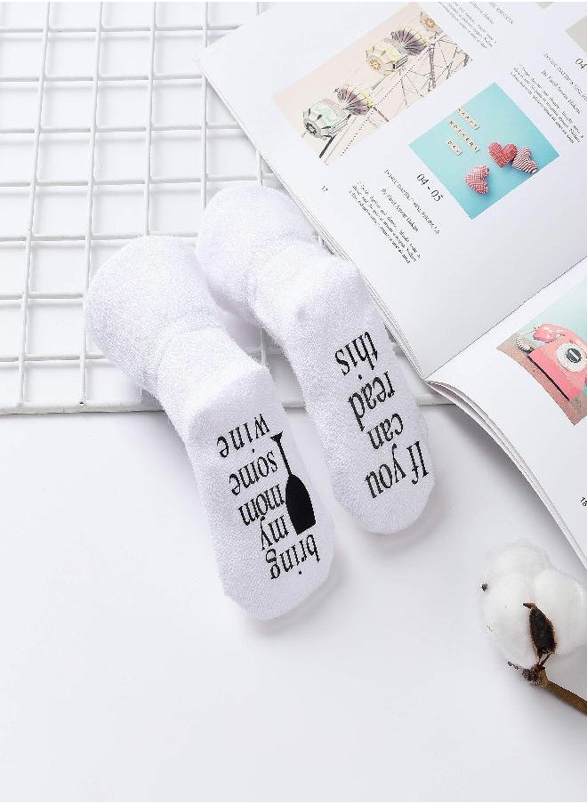 Udobuy Mothers Day Gift, Unisex Baby Gifts, Gifts for Mom to Be, Baby Socks, Wine Socks, Wine Gifts Baby Gift, Gift for Baby 3-12 Months Girls or Boys