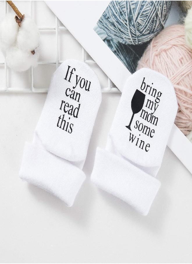 Udobuy Mothers Day Gift, Unisex Baby Gifts, Gifts for Mom to Be, Baby Socks, Wine Socks, Wine Gifts Baby Gift, Gift for Baby 3-12 Months Girls or Boys