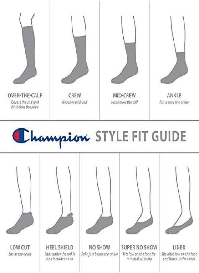 Champion womens 6-pack Logo No Show Socks, White, 5 9 US