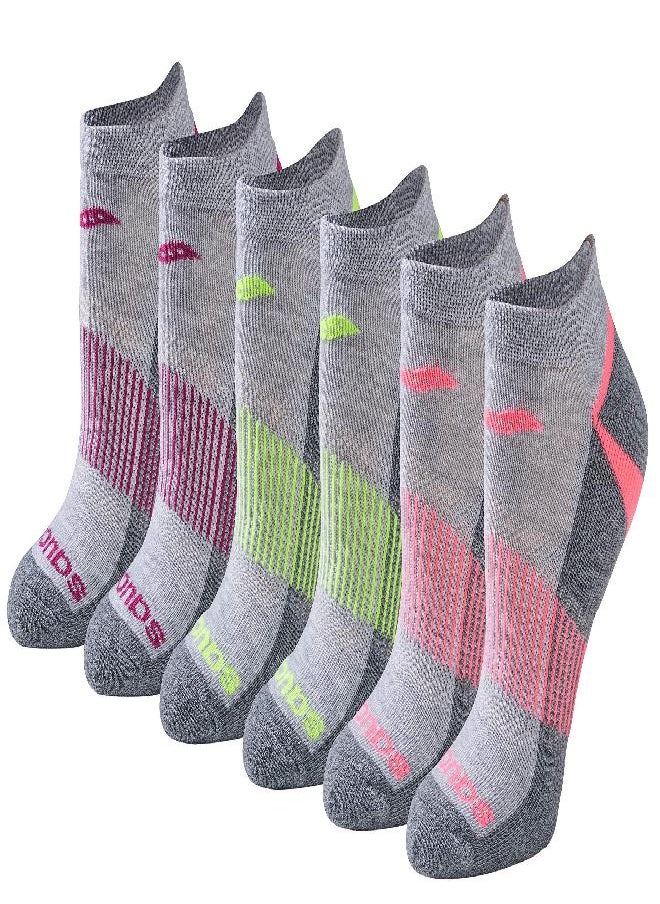 Saucony womens Selective Cushion Performance No Show Athletic Sport Socks, Grey Assorted (6 Pairs), Shoe Size 5-10 US