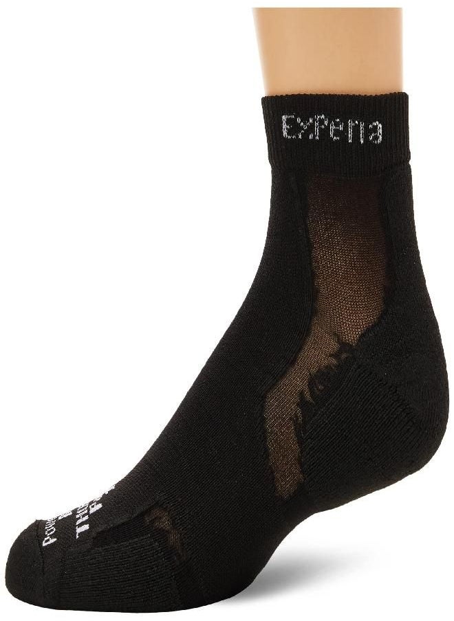 Thorlos Experia mens Xcmu Thin Cushion Running Low Cut athletic socks, Black, Large US