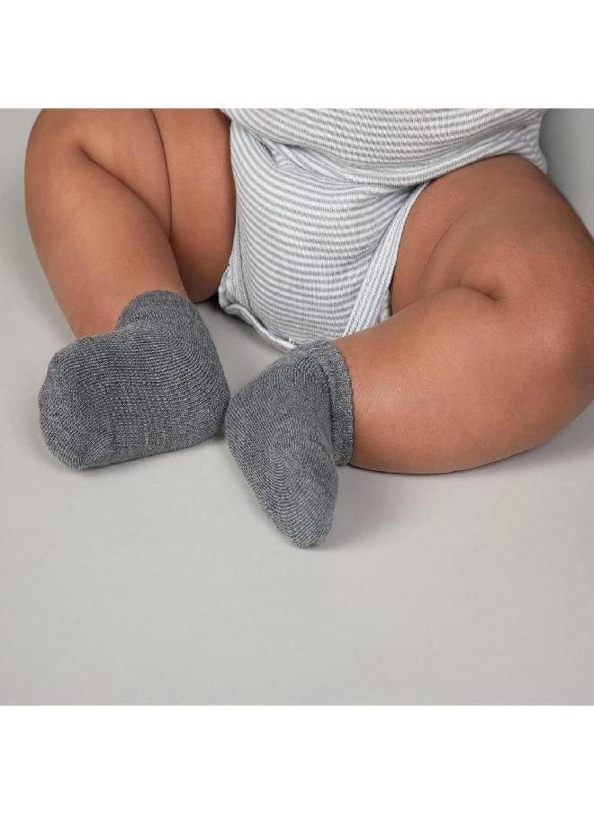 Fruit of the Loom Baby 22-Pack Grow & Fit Flex Zones Low Cut Stretch Socks - Unisex, Girls, Boys (0-6 Months, Grey)