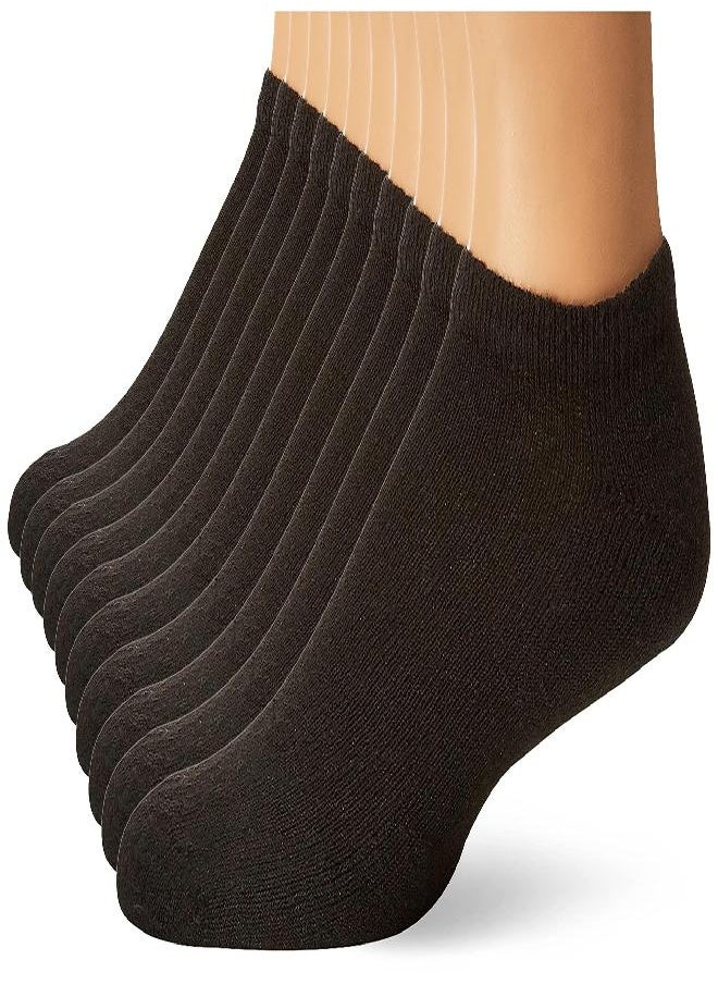 Fruit of the Loom Men's 10 Pack Low Cut No Show, Black, Shoe Size: 6-12 (Sock Size: 10-13)