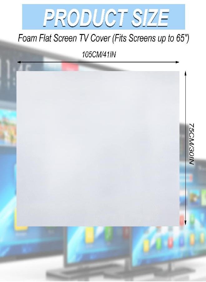 2 Pcs TV Cover for Moving Foam Flat Screen TV Cover Waterproof and Weatherproof TV Protection Moving Supplies 30 x 40'' TV Display Screen Protector for TV Moving, Storage, or Renovation Fits to 43