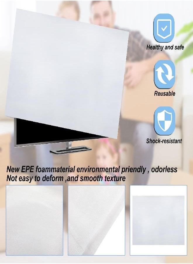 2 Pcs TV Cover for Moving Foam Flat Screen TV Cover Waterproof and Weatherproof TV Protection Moving Supplies 30 x 40'' TV Display Screen Protector for TV Moving, Storage, or Renovation Fits to 43