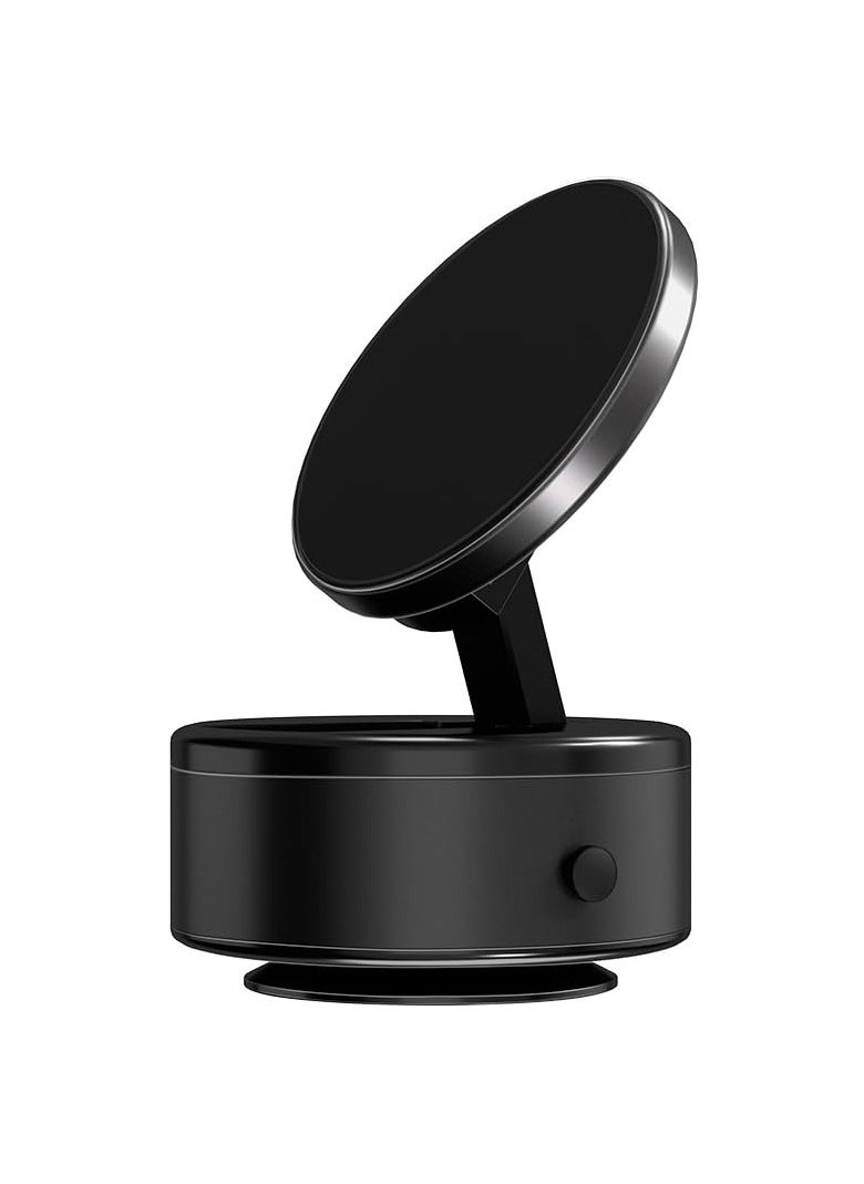 Electric Vacuum Magnetic Suction Car Phone Mount - Strong Suction for Car, Kitchen, Mirror, Gym, Shower & Smooth Surfaces - Portable & Easy to Use - Compatible with iPhone & Android (Black)