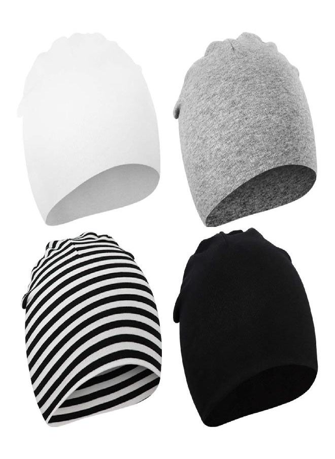 DRESHOW BQUBO 4 Pieces Baby Beanie Newborn Toddler Soft Cute Knit Hat Hospital Hats for Baby Boys Infant Cap Beanies