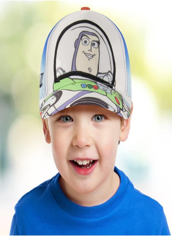 Disney boys Toddler Hat, Toy Story Buzz Lightyear Kids Baseball Cap, Blue/White, 2-4T US