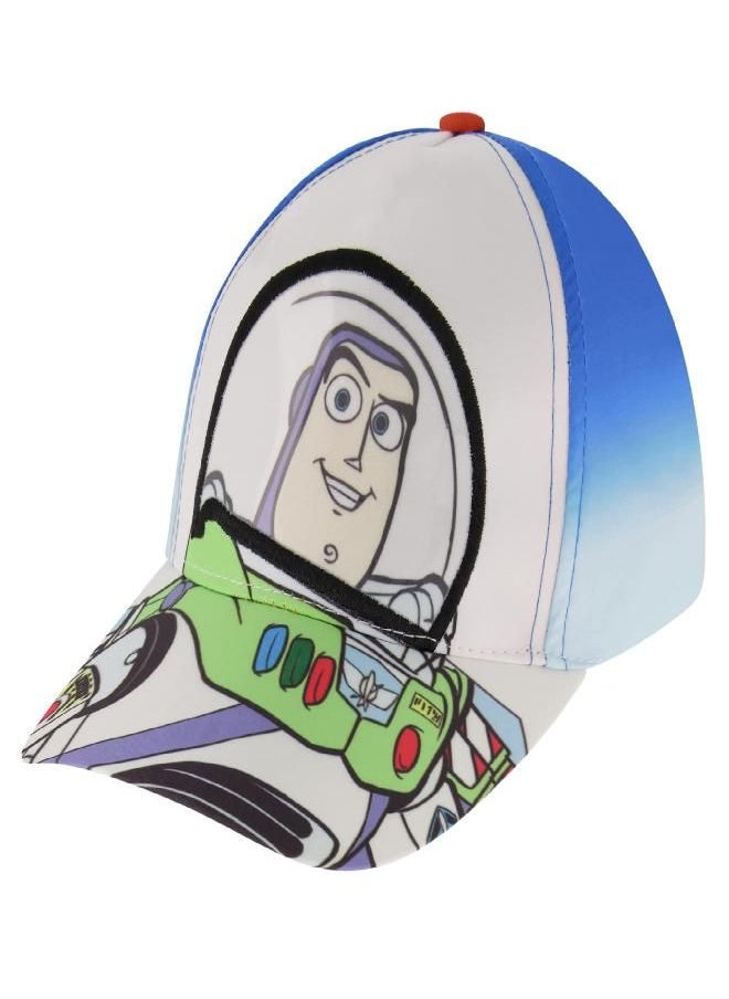 Disney boys Toddler Hat, Toy Story Buzz Lightyear Kids Baseball Cap, Blue/White, 2-4T US