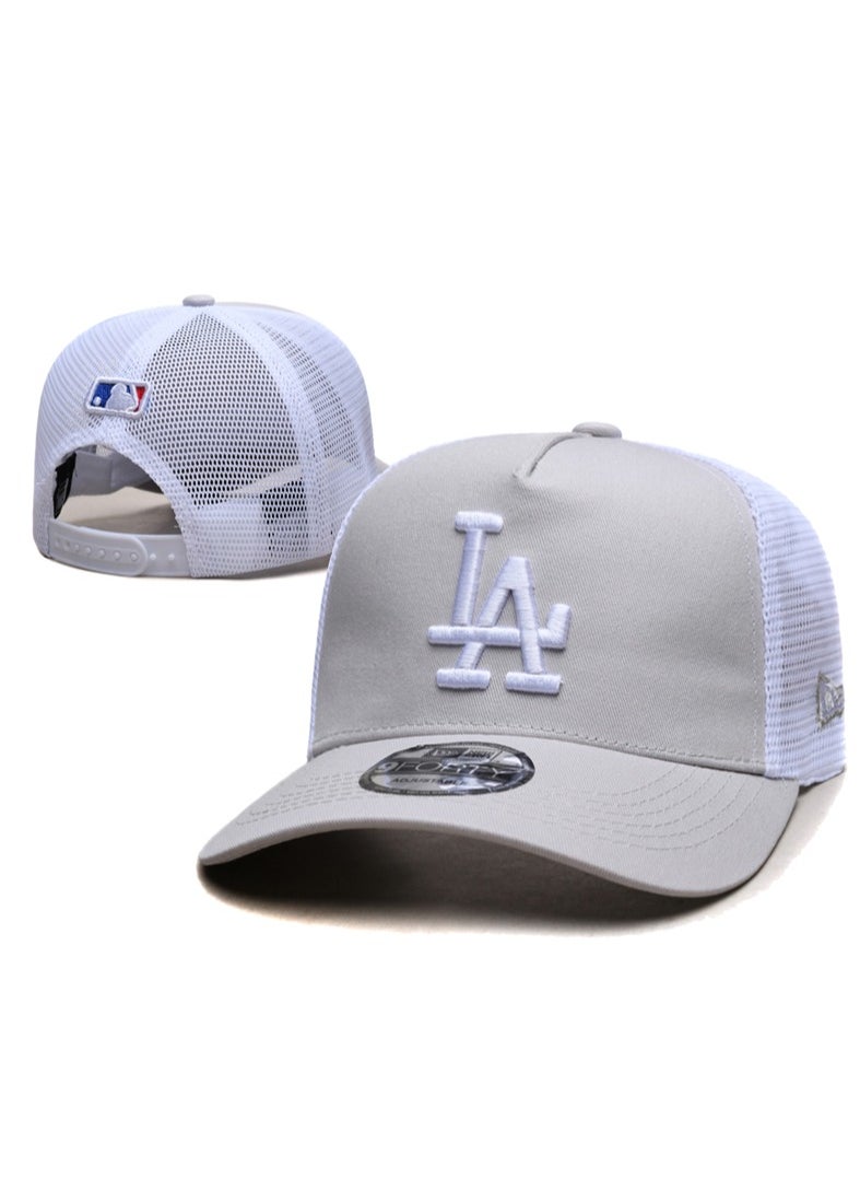 New Era Los Angeles Dodgers sun hat, mesh cap, outdoor men's and women's sports duckbill cap gray/white