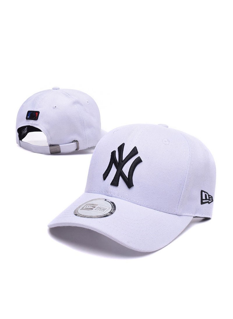 New Era MLB New York Yankees Fashion Sunshade Hat, Mesh Hat, Outdoor Men's and Women's Sports Duck Tongue Hat White