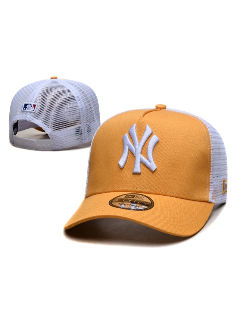 New Era MLB New York Yankees sun hat, mesh cap, outdoor men's and women's sports duckbill cap yellow