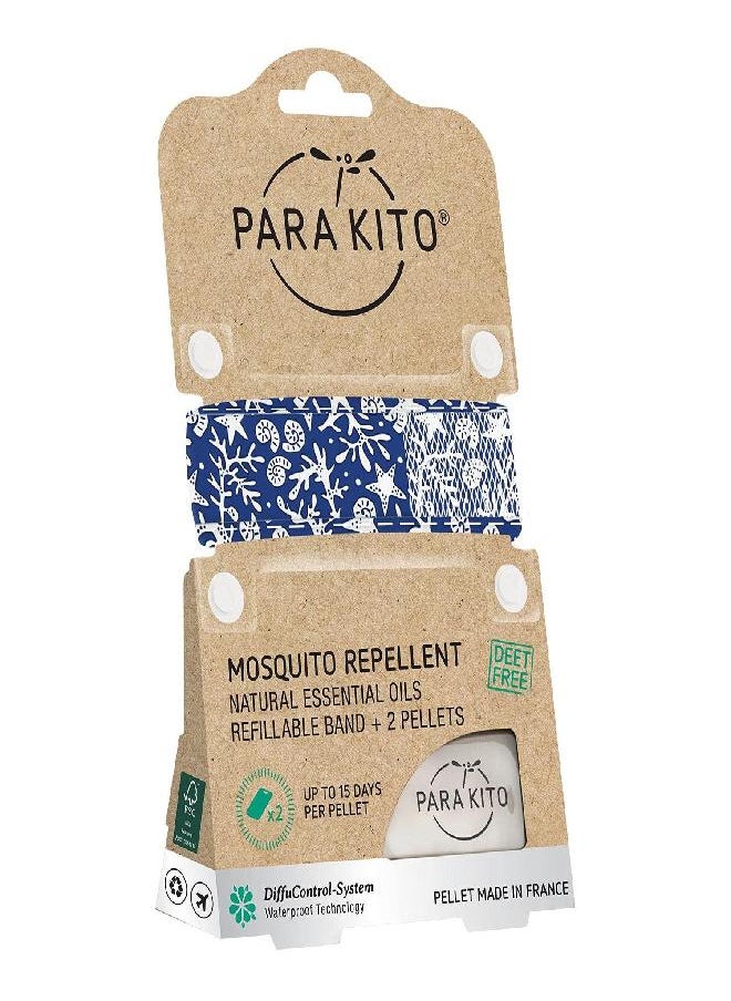 PARA'KITO Mosquito Insect & Bug Repellent Wristband - Waterproof, Outdoor Pest Repeller Bracelet w/Natural Essential Oils (Reef)