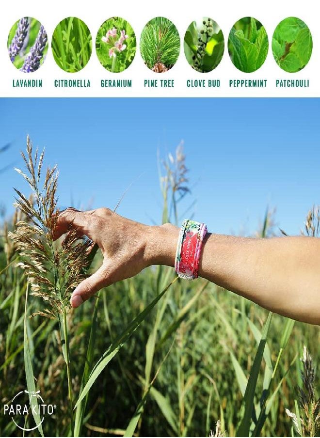 PARA'KITO Mosquito Insect & Bug Repellent Wristband - Waterproof, Outdoor Pest Repeller Bracelet w/Natural Essential Oils (Reef)