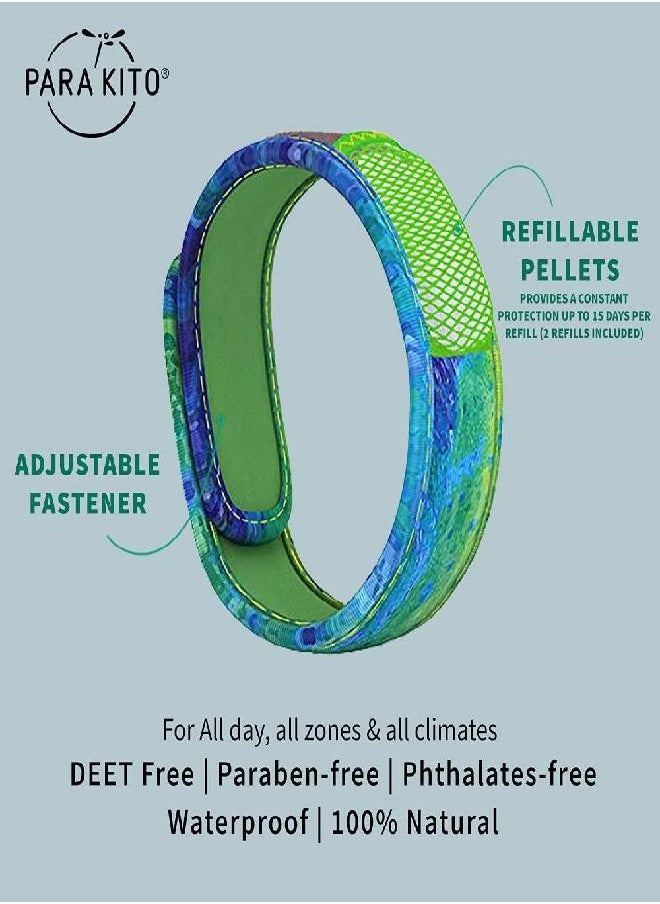 PARA'KITO Mosquito Insect & Bug Repellent Wristband - Waterproof, Outdoor Pest Repeller Bracelet w/Natural Essential Oils (Mahi-Mahi)