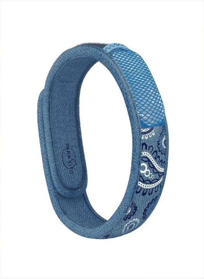 PARA'KITO Mosquito Insect & Bug Repellent Wristband - Waterproof, Outdoor Pest Repeller Bracelet w/Natural Essential Oils (Blue Jeans)