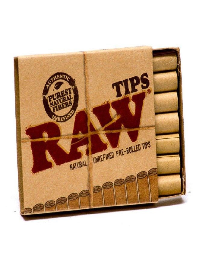 Raw Natural Unrefined Pre-Rolled Filter Tips 5 Pack (21 Per Box)