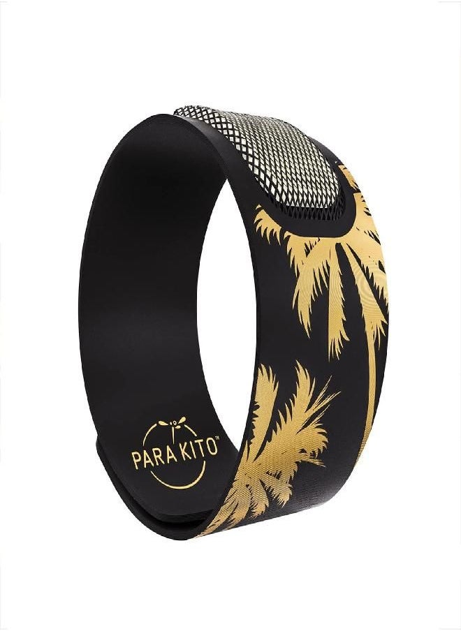 PARA'KITO Mosquito Insect & Bug Repellent Wristband - Waterproof, Outdoor Pest Repeller Bracelet w/Natural Essential Oils - Gold Edition Party Wristbands (Miami)