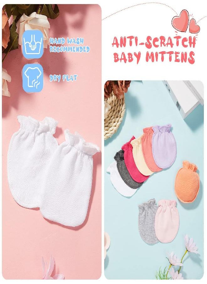 9 Pairs Newborn Baby Boys Girls Mittens 0-6 Months Infant Toddler Mittens No Scratch Solid Color Gloves (Bright Color)