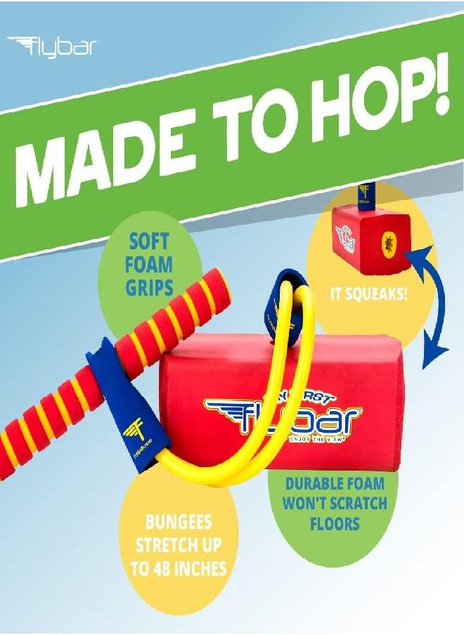 My First Foam Pogo Jumper For Kids Fun And Safe Pogo Stick For Toddlers, Durable Foam And Bungee Jumper For Ages 3 And Up, Supports Up To 250Lbs (Red)