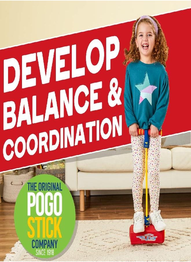 My First Foam Pogo Jumper For Kids Fun And Safe Pogo Stick For Toddlers, Durable Foam And Bungee Jumper For Ages 3 And Up, Supports Up To 250Lbs (Red)