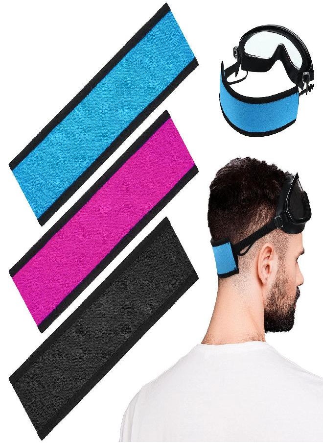 3 Pieces Swimming Mask Strap Cover Neoprene Diving Mask Straps Adjustable Neoprene Hair Protector Wrap for Dive and Snorkel Masks Water Sports