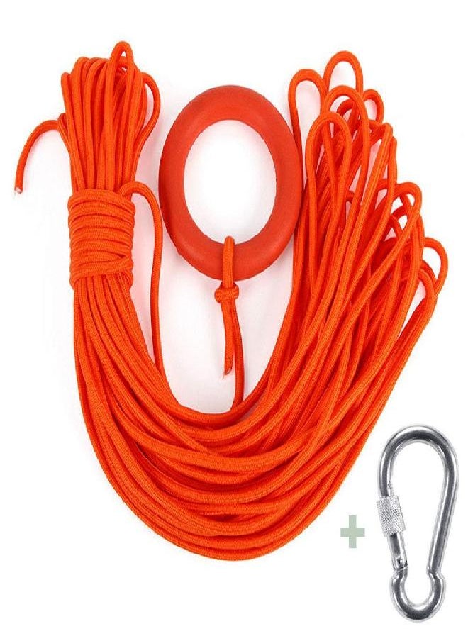 Water Floating Lifesaving Rope 98.4FT, Outdoor Professional Throwing Rope Rescue Lifeguard Lifeline with Bracelet/ Hand Ring for Swimming Boating Fishing