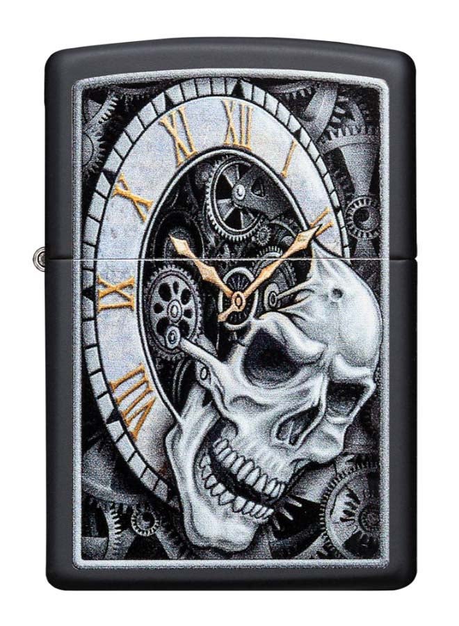 Skull Clock Design Gas Lighter Multicolour