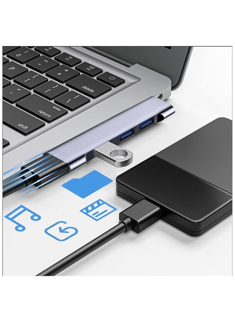 USB Hub, 4-Port Mini USB 3.0 hub, Portable USB hub for Laptop, USB Expander for Laptop, PC, MacBook, Flash Drive, Console, Printer, Camera Keyboard Mouse and More USB Devices (USB Hub for Right)