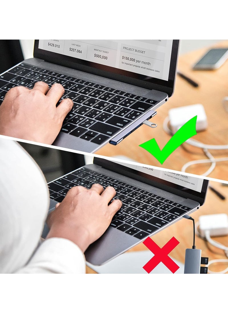 USB Hub, 4-Port Mini USB 3.0 hub, Portable USB hub for Laptop, USB Expander for Laptop, PC, MacBook, Flash Drive, Console, Printer, Camera Keyboard Mouse and More USB Devices (USB Hub for Right)