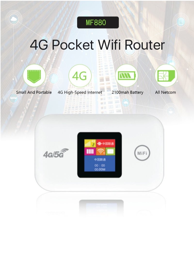 Portable Wireless Modem, Wireless Wi-Fi router Range Extender, 150Mbps 2100mAh Mobile Pocket WiFi Router with SIM Card Slot 4G/5G Wireless Router