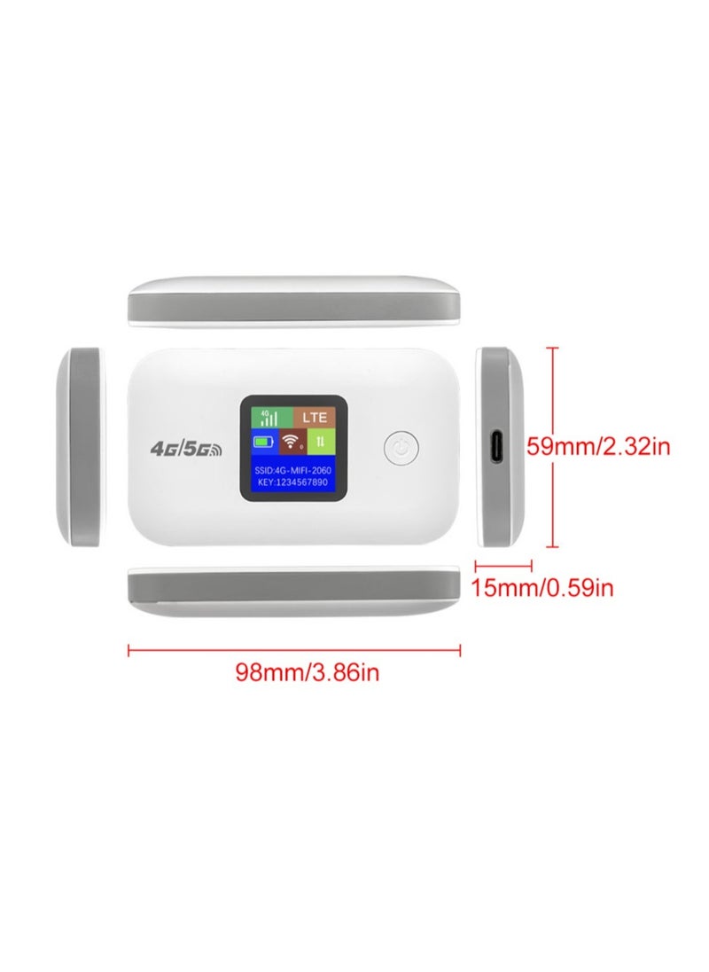 Portable Wireless Modem, Wireless Wi-Fi router Range Extender, 150Mbps 2100mAh Mobile Pocket WiFi Router with SIM Card Slot 4G/5G Wireless Router