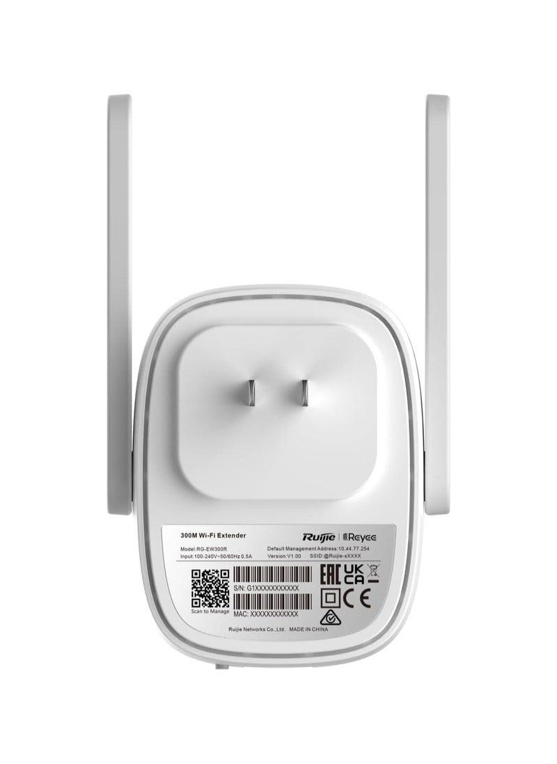 Ruijie Reyee 300M Wi-Fi Extender, Boost Wireless Range, High-Speed Internet, Home and Office