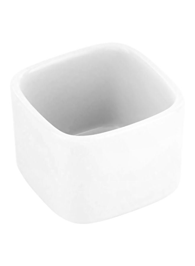 10-Piece Mini Porcelain Quadrato Dish White 2.3x2.3x1.9inch