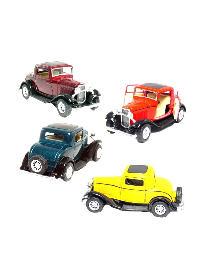 Set Of 4 1932 Ford 3-Window Coupe Scaled Model Vehicles KT5332D 5inch