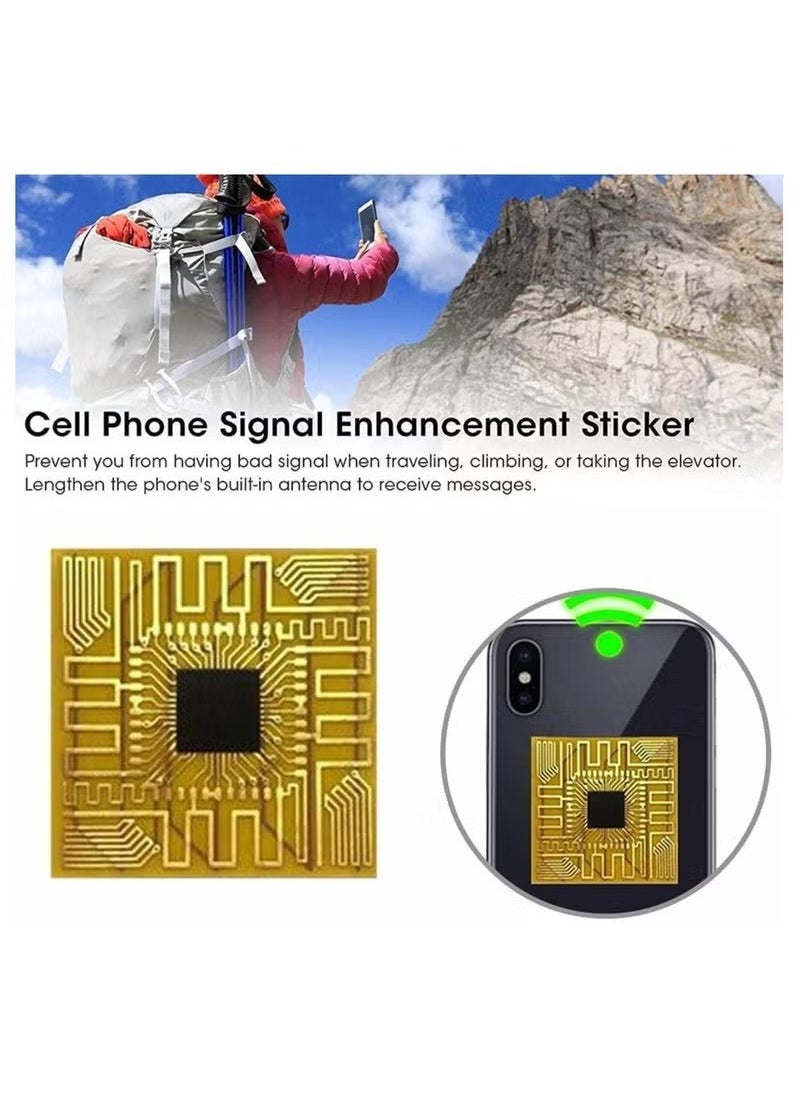 5Pcs Cellphone Signal Booster, Signal Antenna Booster Cell Phone Signal Booster, Signal Enhancement Booster Sticker for Outdoor Camping with Any Model of Mobile Phone