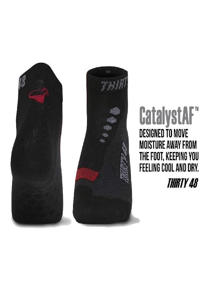 Low Cut Cycling Socks For Men And Women | Unisex Breathable Sport Socks (Extra Large - Men 10-14, [3 Pairs] Black/Green)