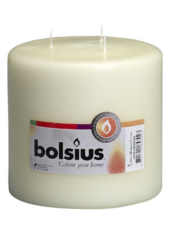 3 Wick Ivory Candle White