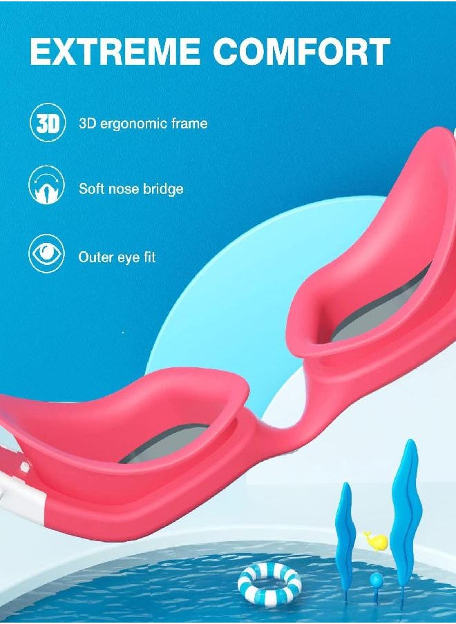 ZIONOR Kids Swim Goggles, G1MINI Polarized Swimming Goggles Comfort for Age 6-14, UV Protection Anti-Fog Adjustable Strap Fit for Child Boys Girls (Silver Lens)