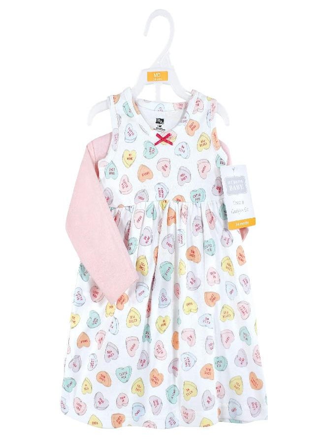 Hudson Baby Infant Girl Cotton Dress and Cardigan Set Be Mine Valentine, 6-9 Months