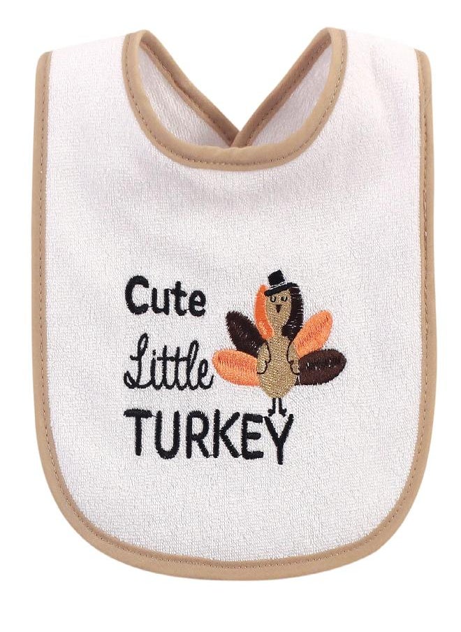 Hudson Baby Unisex Baby Cotton Terry Drooler Bibs with Fiber Filling, Holiday Boy Bow Tie, One Size