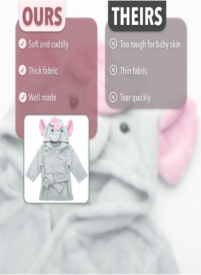 Mr. Pen- Baby Animal Face Robe, Unisex, 0-9 Month, Plush Baby Robe, Animal Face Robe, Baby Bathrobe, Elephant Bathrobe Baby, Baby Bath Robe, Hooded Baby Towels, Baby Robes, Baby Bath Towel