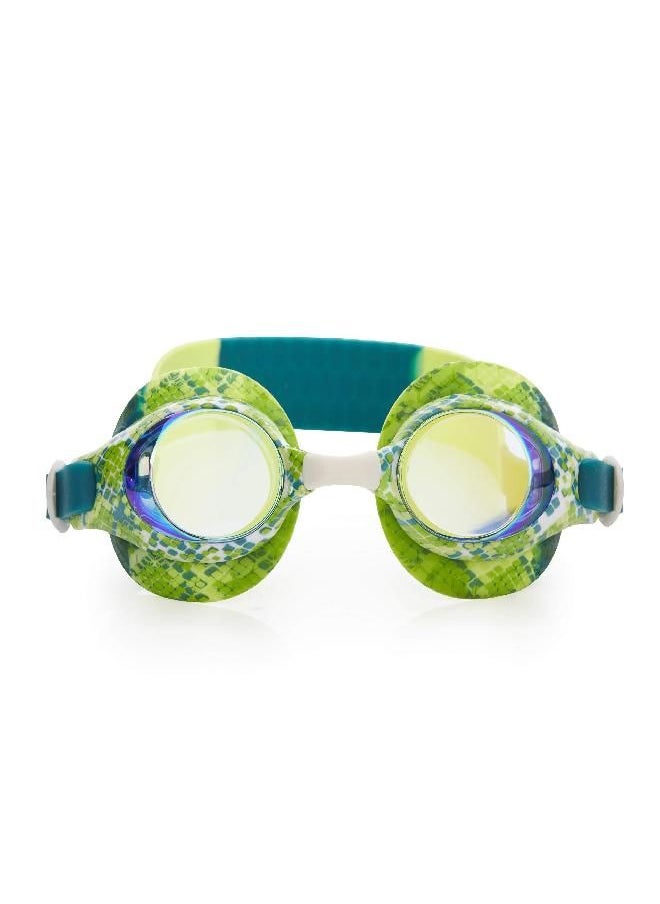 Bling2o Boys' Green Snake Swimming Goggles with UV Protection (Ages 3+ up) - Latex-Free, 100% Silicone Material - Includes Anti-Fog & UV Protection - Hard Protective Cover & Adjustable Head Strap