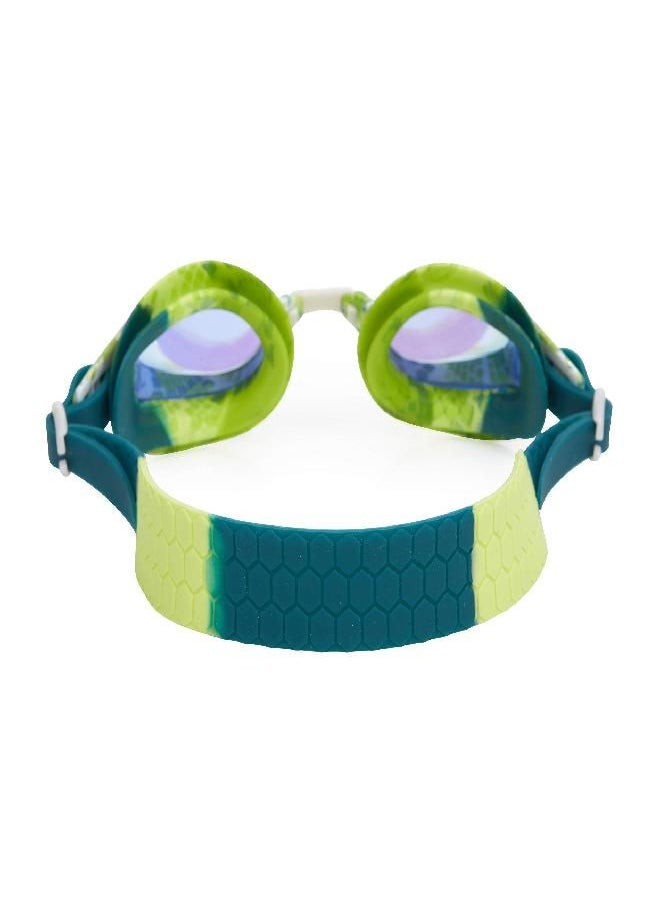 Bling2o Boys' Green Snake Swimming Goggles with UV Protection (Ages 3+ up) - Latex-Free, 100% Silicone Material - Includes Anti-Fog & UV Protection - Hard Protective Cover & Adjustable Head Strap