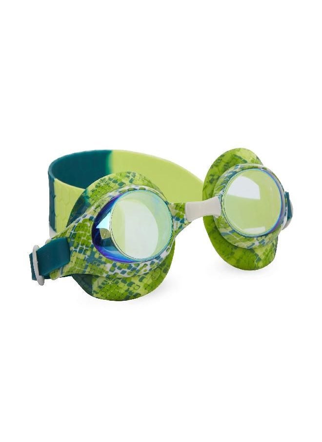 Bling2o Boys' Green Snake Swimming Goggles with UV Protection (Ages 3+ up) - Latex-Free, 100% Silicone Material - Includes Anti-Fog & UV Protection - Hard Protective Cover & Adjustable Head Strap