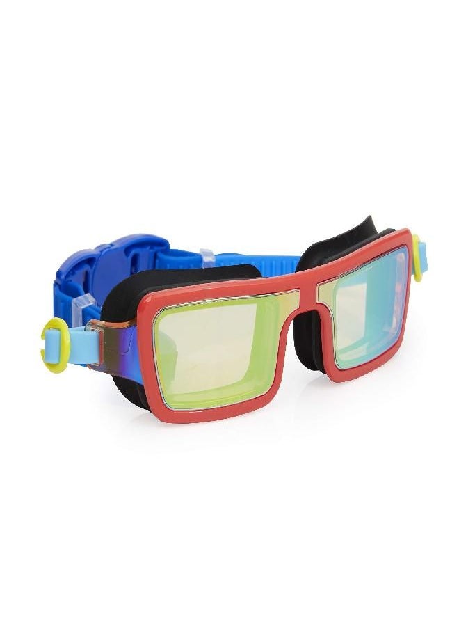 Bling2o Boys' Retro 80s Red Swimming Goggles with UV Protection (Ages 3+ up) - Latex-Free, 100% Silicone Material - Includes Anti-Fog & UV Protection - Hard Protective Cover & Adjustable Head Strap