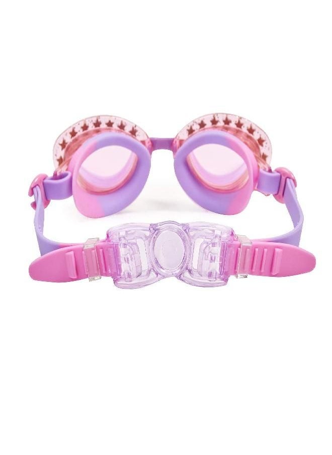 Bling2o Girls' Purple Rockstar Swimming Goggles with UV Protection (Ages 3+ up) - Latex-Free, 100% Silicone Material - Includes Anti-Fog & UV Protection - Hard Protective Cover & Adjustable Head Strap