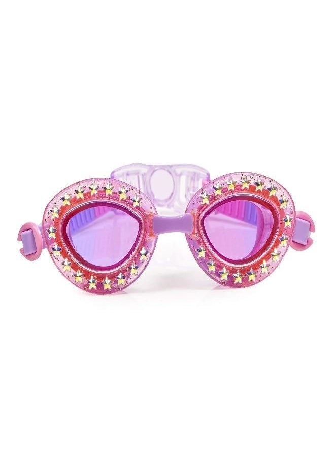 Bling2o Girls' Purple Rockstar Swimming Goggles with UV Protection (Ages 3+ up) - Latex-Free, 100% Silicone Material - Includes Anti-Fog & UV Protection - Hard Protective Cover & Adjustable Head Strap