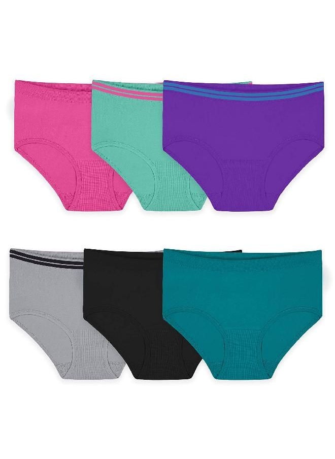 Fruit of the Loom girls Seamless Underwear Multipack Briefs, Brief - 6 Pack Assorted, 10 12 US